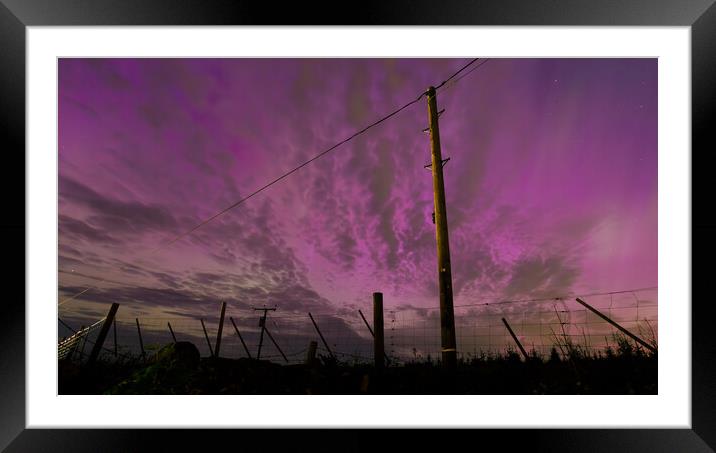 Purple Aurora Fenceline Framed Mounted Print by James Buckle