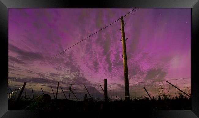 Purple Aurora Fenceline Framed Print by James Buckle