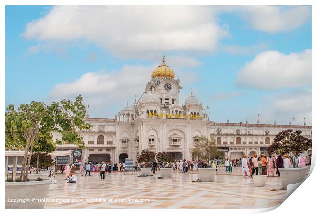 White Temple Palace Amritsar Print by Holly Burgess