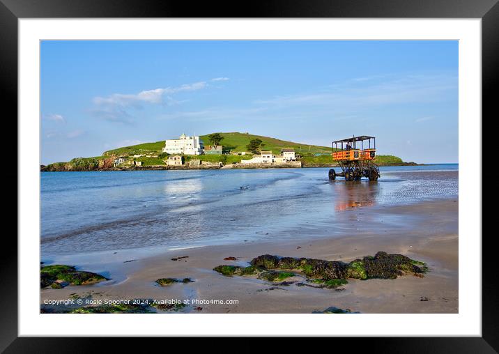 Burgh Island Sand Sea Tranquility Framed Mounted Print by Rosie Spooner
