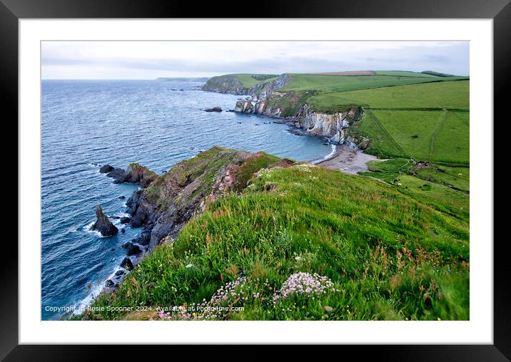 Cliff Top Sea View Framed Mounted Print by Rosie Spooner