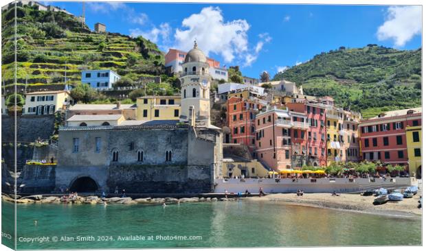 Cinque Terre Landscape   Canvas Print by Alan Smith