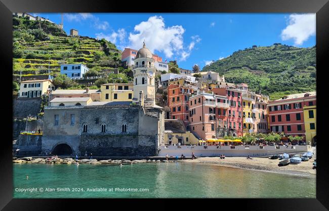 Cinque Terre Landscape   Framed Print by Alan Smith