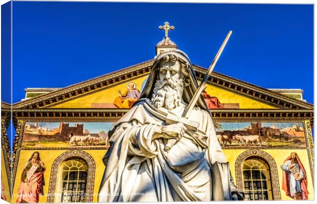St Paul Statue Rome Canvas Print by William Perry