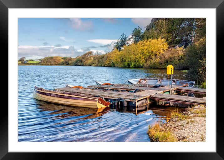 Colourful Boats Reflection, Ireland Framed Mounted Print by jim Hamilton