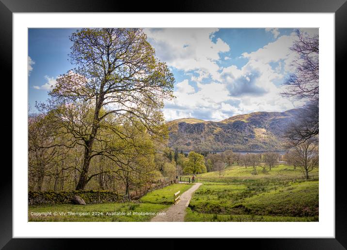 Ullswater Lake, Aira Force Waterfall Framed Mounted Print by Viv Thompson