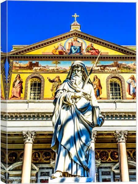 Saint Paul Statue Rome Canvas Print by William Perry