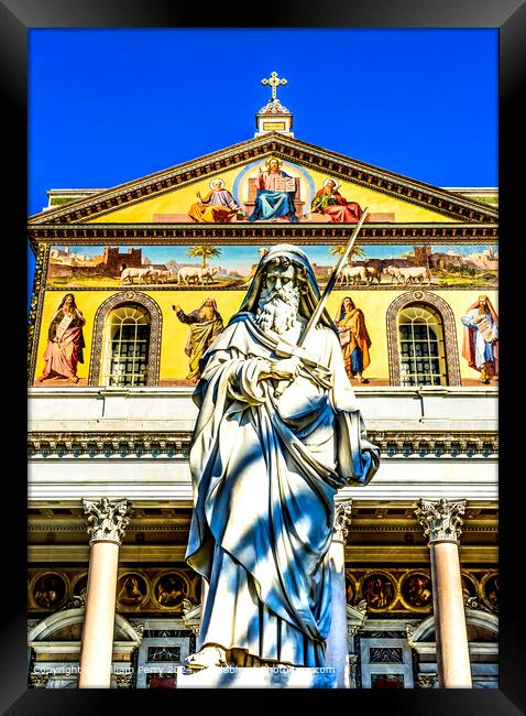 Saint Paul Statue Rome Framed Print by William Perry