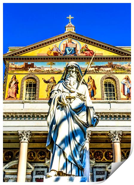 Saint Paul Statue Rome Print by William Perry