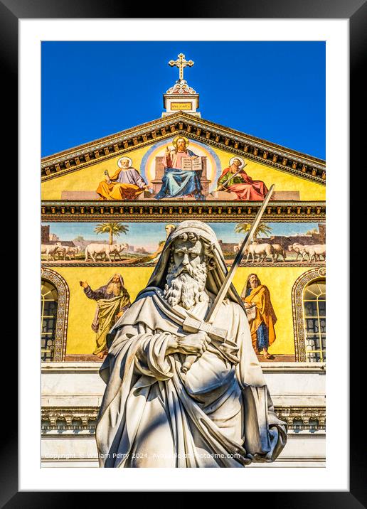 Saint Paul Statue Rome Framed Mounted Print by William Perry