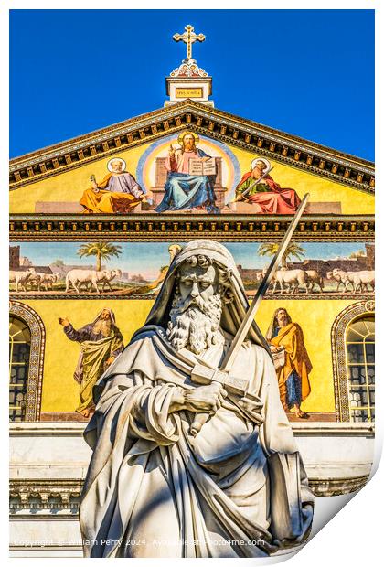 Saint Paul Statue Rome Print by William Perry