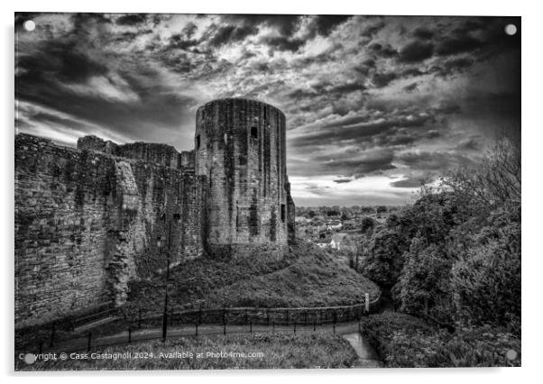 Barnard Castle County Durham Monochrome Acrylic by Cass Castagnoli