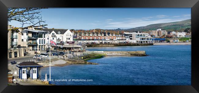 Swanage Seaside Town Panorama Framed Print by Stuart Wyatt