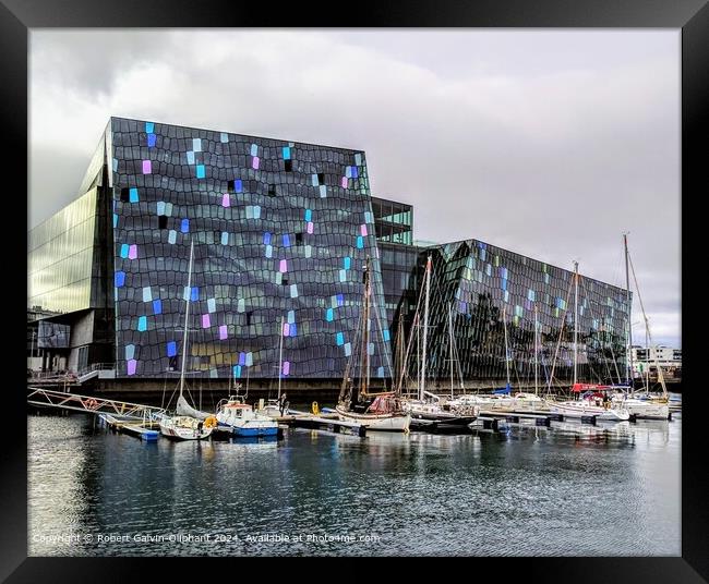 Harpa Concert Hall Sea View Framed Print by Robert Galvin-Oliphant