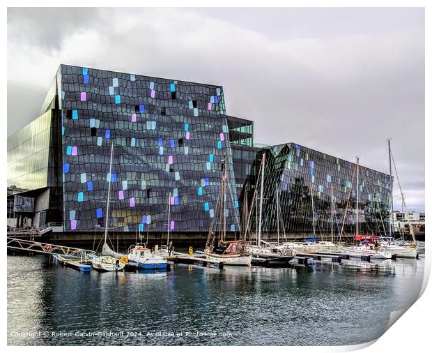 Harpa Concert Hall Sea View Print by Robert Galvin-Oliphant