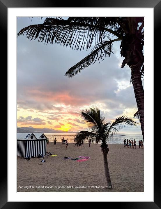 Las Palmas Sunset Beach Framed Mounted Print by Robert Galvin-Oliphant