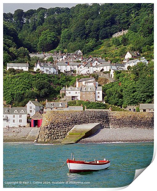 Clovelly from the Sea Print by Paul J. Collins