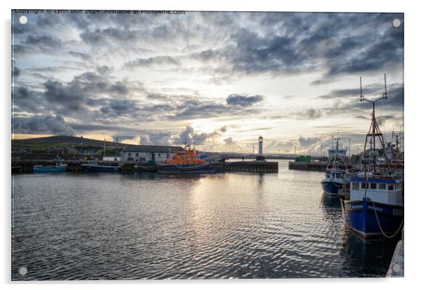 Kirkwall Harbour Sunset Acrylic by Lynn Bolt