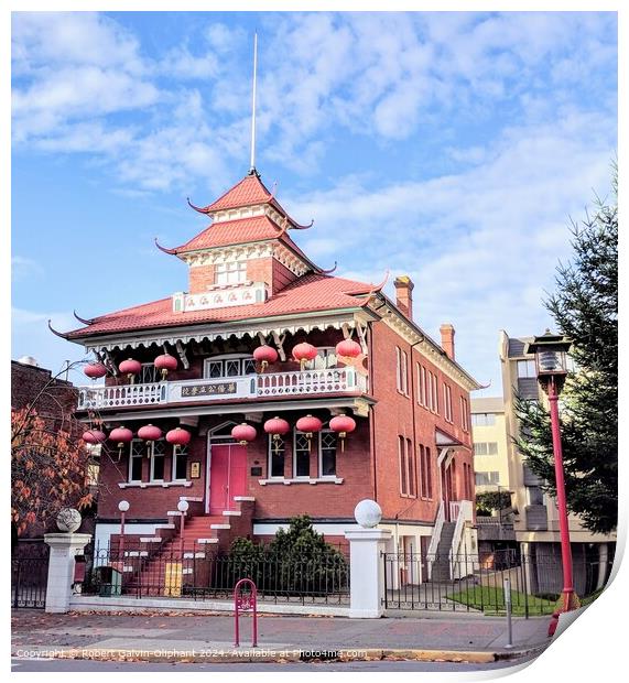 Chinese School Architecture Victoria Print by Robert Galvin-Oliphant
