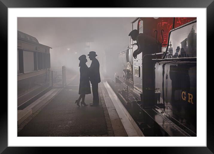 Nostalgic silhouette as lovers embrace  Framed Mounted Print by Ian Duffield