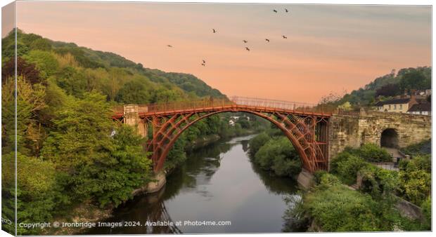 Iron Bridge at Sunset Canvas Print by Ironbridge Images