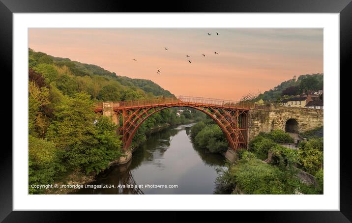 Iron Bridge at Sunset Framed Mounted Print by Ironbridge Images