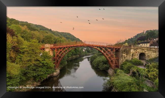 Iron Bridge at Sunset Framed Print by Ironbridge Images