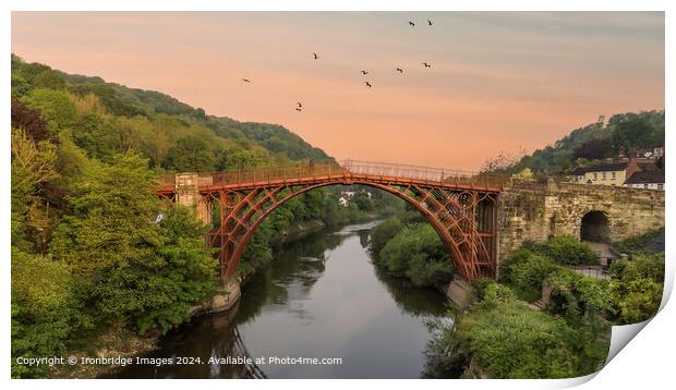 Iron Bridge at Sunset Print by Ironbridge Images