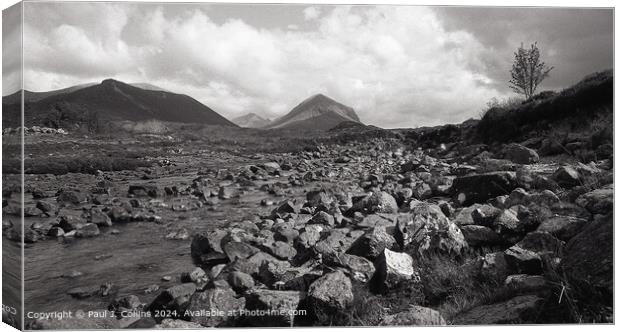 The Cuillins from Sligachan Canvas Print by Paul J. Collins