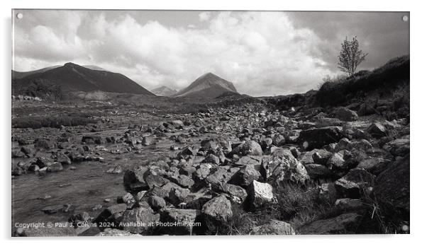 The Cuillins from Sligachan Acrylic by Paul J. Collins
