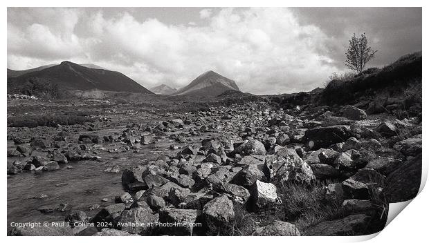 The Cuillins from Sligachan Print by Paul J. Collins