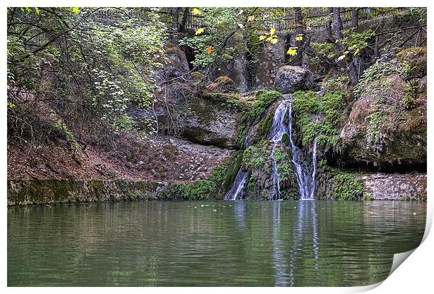 Petaloudes Waterfall Print by Tom Gomez