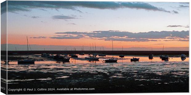 Winter Twilight at Keyhaven Canvas Print by Paul J. Collins