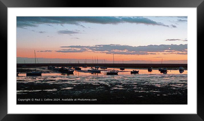 Winter Twilight at Keyhaven Framed Mounted Print by Paul J. Collins
