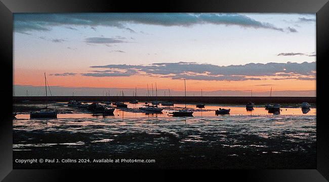 Winter Twilight at Keyhaven Framed Print by Paul J. Collins