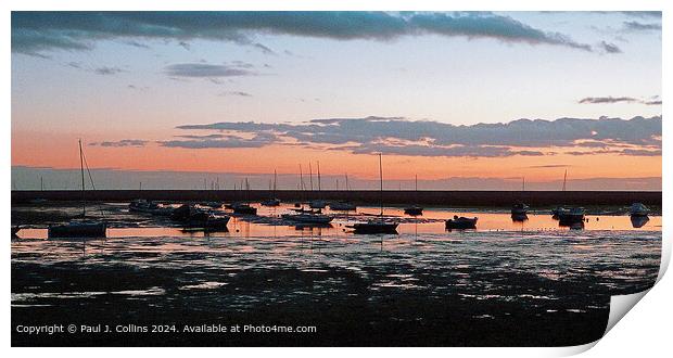 Winter Twilight at Keyhaven Print by Paul J. Collins