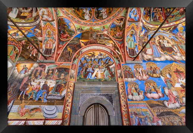 Rila Monastery, the largest Eastern Orthodox monastery in Rila Mountains, Bulgaria Framed Print by Chun Ju Wu