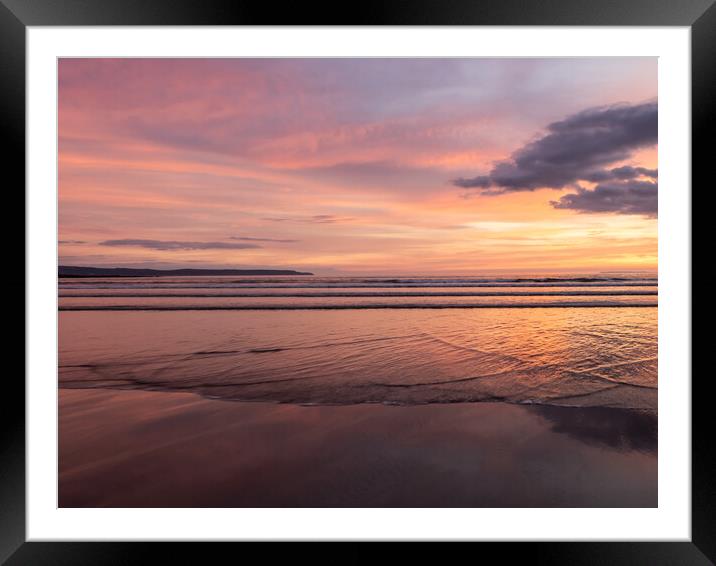 North Devon Sunset Reflections Framed Mounted Print by Tony Twyman