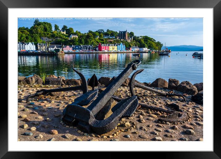 Anchors on quayside at Tobermory, Isle of Mull Framed Mounted Print by Angus McComiskey