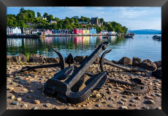 Anchors on quayside at Tobermory, Isle of Mull Framed Print by Angus McComiskey