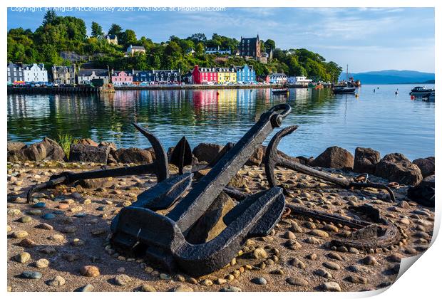 Anchors on quayside at Tobermory, Isle of Mull Print by Angus McComiskey