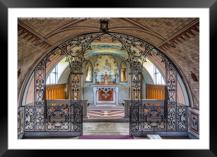 Interior of Italian Chapel, Orkney Isles, Scotland Framed Mounted Print by Angus McComiskey