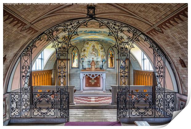 Interior of Italian Chapel, Orkney Isles, Scotland Print by Angus McComiskey