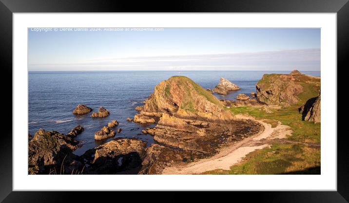 Portknockie Coastline Landscape Framed Mounted Print by Derek Daniel