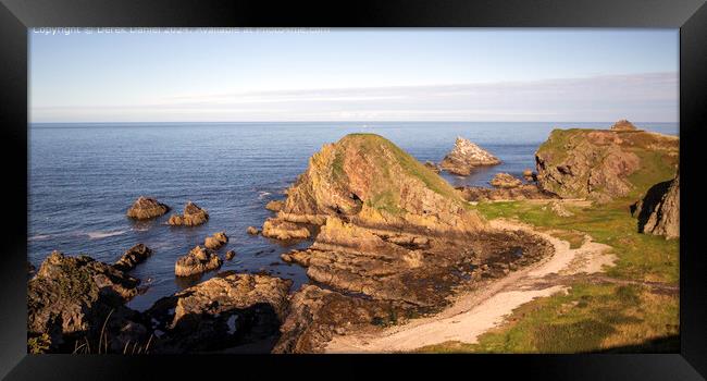 Portknockie Coastline Landscape Framed Print by Derek Daniel