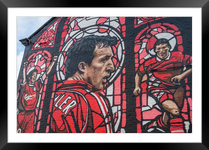 Robbie Fowler mural up close Framed Mounted Print by Jason Wells