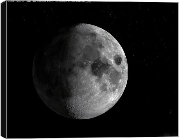 The Moon in the Night Sky, high resolution photograph Canvas Print by Tom McPherson