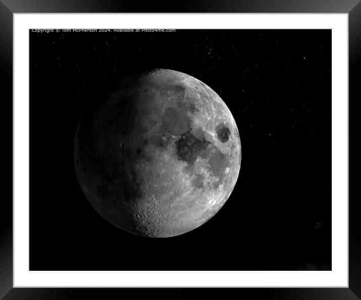 The Moon in the Night Sky, high resolution photograph Framed Mounted Print by Tom McPherson