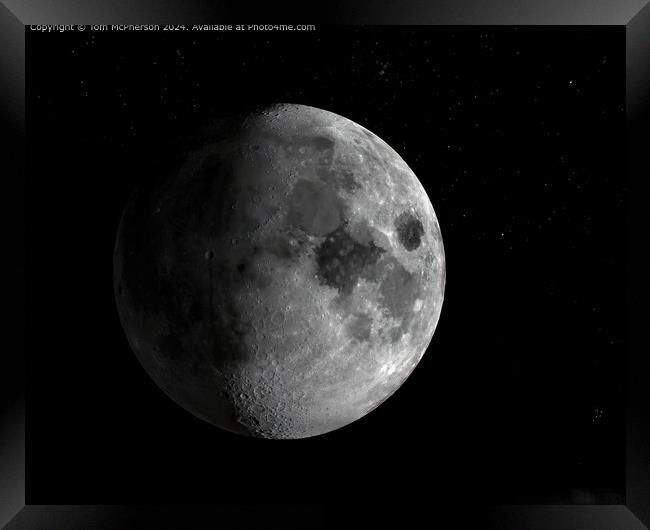 The Moon in the Night Sky, high resolution photograph Framed Print by Tom McPherson