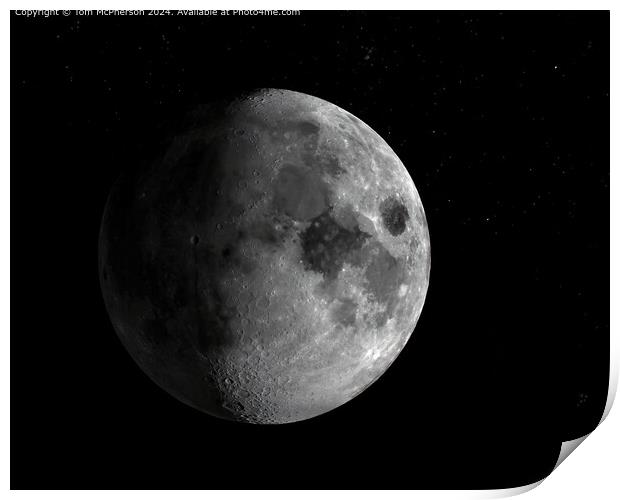 The Moon in the Night Sky, high resolution photograph Print by Tom McPherson